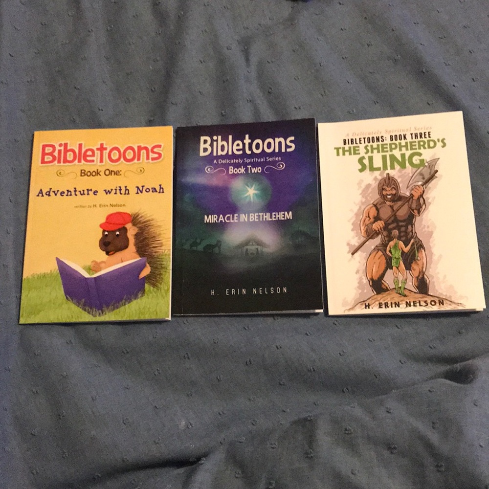 3 BIBLETOONS Books From Series —Signed by Author